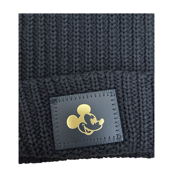 Minnie/Mickey Mouse Love Your Melon Women's Foil Cuffed Knit Hat with Double Pom - Picture 8 of 10